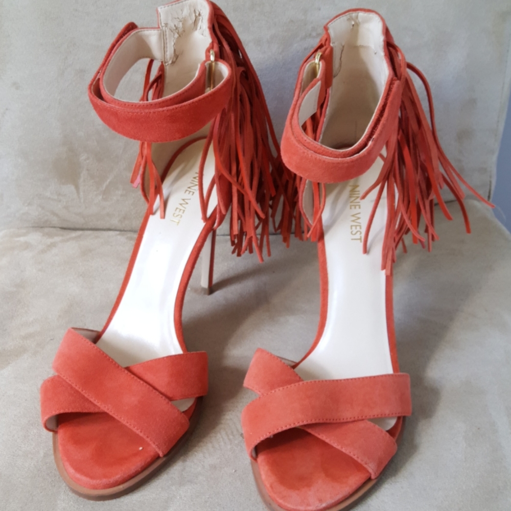 Nine West Suede Frings Heels - Picture 4 of 9